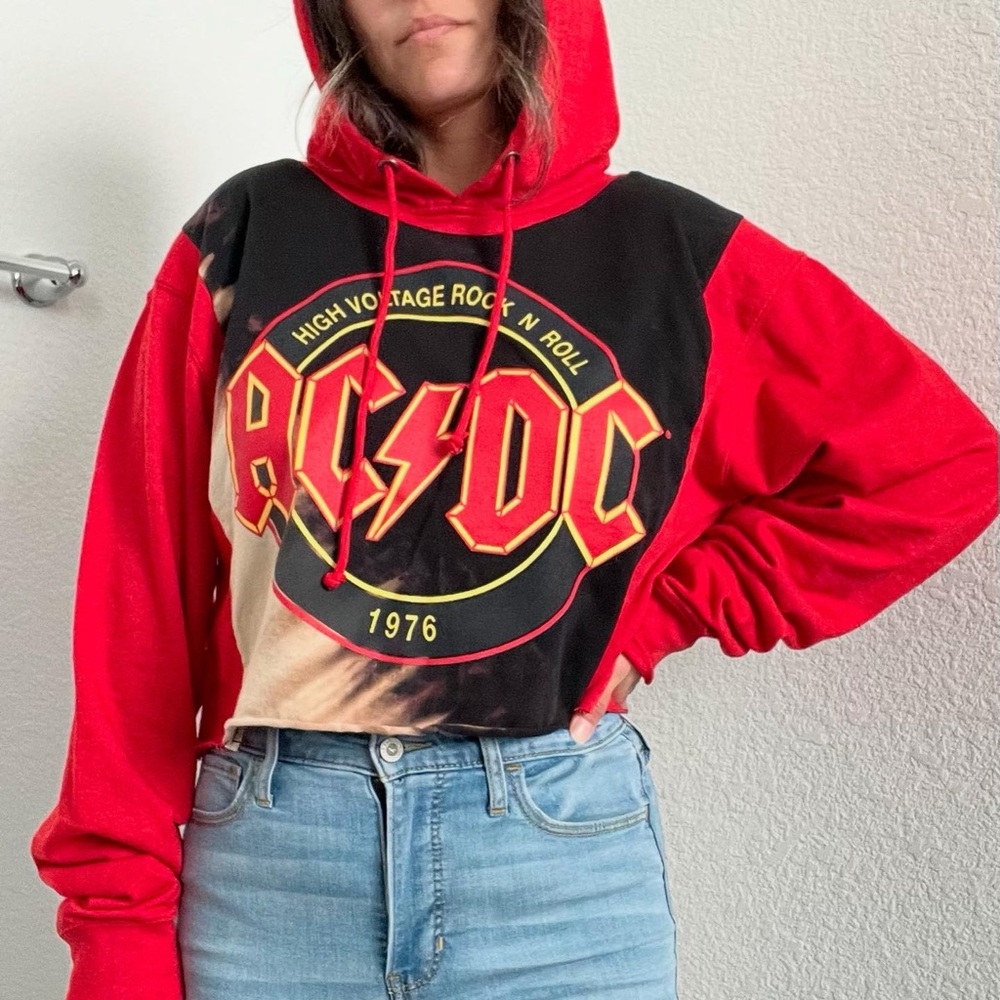 Red AC/DC Graphic Hoodie